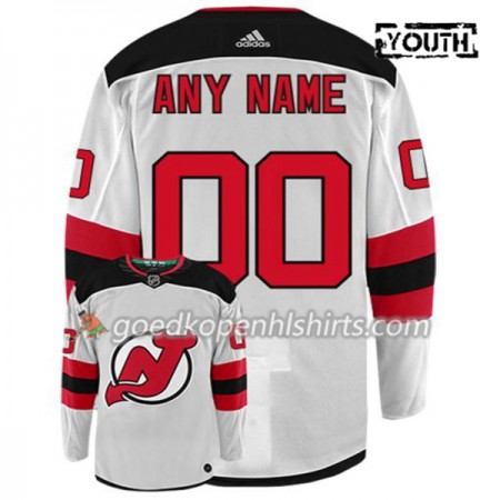 New Jersey Devils Custom Adidas Wit Authentic Shirt - Kinderen